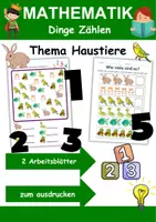 Vorschau - Arbeitsblätter - Haustiere Zählen/Mathematik - Klasse 1 und 2 - Deckblatt