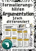 Vorschau - Merkblätter - Formulierungshilfen Argumentation - 3fach differenziert - Deckblatt