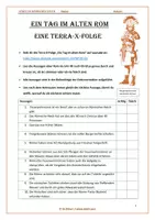 Vorschau - Arbeitsblätter - Arbeitsblatt zur Doku: Ein Tag im alten Rom+LÖSUNGEN (Terra X, Antike, Römisches Reich) - Seite 1