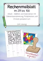 Vorschau - Arbeitsblätter - Rechenmalblatt im ZR bis 100 - Wiederholung Grundrechenarten - Deckblatt