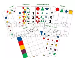 Aperçu - Cartes d'exercices - Tableau double entrée forme couleur - Page de couverture