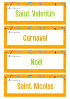 Aperçu - Apprentissages en autonomie - Graines d'O - Affichettes - Les Evenements de l'annee - Page 1
