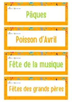 Aperçu - Apprentissages en autonomie - Graines d'O - Affichettes - Les Evenements de l'annee - Page 2