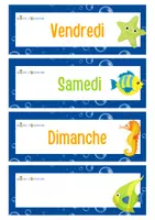 Aperçu - Apprentissages en autonomie - Graines d'O - Affichettes - Les jours de la semaine - Page 1