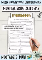 Vorschau - Arbeitsblätter - Musikalische Zeitreise: Fragebogen - Deckblatt