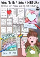 Vorschau - Mal- und Bastelvorlagen - Pride Month / Liebe / LGBTQIA+ Mosaik & Pop-Art FREEBIE - Deckblatt