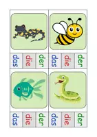 Vorschau - Arbeitsblätter - Haustiere Klammerkarten mit Lösung - DaZ/DaF, Deutsch (Klasse 1 und 2) - Seite 1