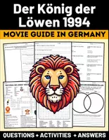 Vorschau - Arbeitsblätter - Filmführer: "Der König der Löwen 1994" Fragen + Aktivitäten Rätsel + Antworten - Deckblatt