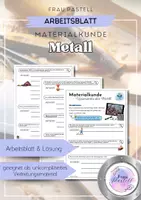 Vorschau - Arbeitsblätter - Technik - Materialkunde Metall - Arbeitsblatt mit Fragen zu Video - Deckblatt