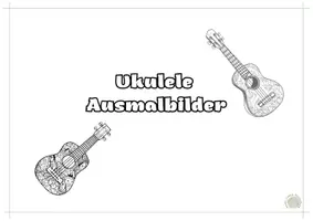 Vorschau - Mal- und Bastelvorlagen - Ukulele Ausmalbilder für den Musikunterricht – kreative Arbeitsblätter Grundschule - Seite 2