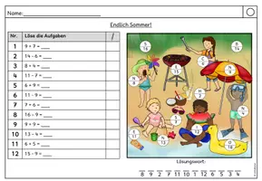 Vorschau - Arbeitsblätter - Rechenspur - Sommer - alle Grundrechenarten (Klasse 1-3) - Seite 2
