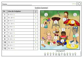 Vorschau - Arbeitsblätter - Rechenspur - Sommer - alle Grundrechenarten (Klasse 1-3) - Seite 3