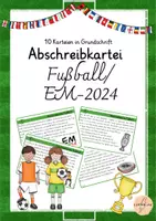 Vorschau - Aufgabenkarten - Abschreibkartei Fußball EM 2024 Lesekartei Schönschrift - Deckblatt