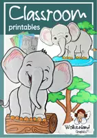Vorschau - Mal- und Bastelvorlagen - Elefant Bastelvorlage – Kunstunterricht Grundschule Klasse 1–4 | Faschingsprojekt | Elefanten basteln in Afrika | Dschungel - Deckblatt