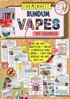 Vorschau - Unterrichtsreihen - Themenheft rundum Vapes / Vapen / E-Zigaretten / Rauchen / Sucht / Beliebtheit bei Jugendlichen / gesundheitliche Risiken / soziale Medien mit Lösung (Klasse 7 8 9 10) - Deckblatt
