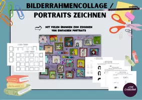 Vorschau - Unterrichtsreihen - Kunstprojekt: Portrait-Collage/ Portraits zeichnen üben - Deckblatt