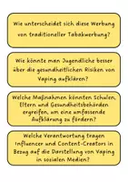 Vorschau - Arbeitsblätter - Vapes - Vapen - Reflexion Karten (Klasse 7 8 9 10) - Seite 1