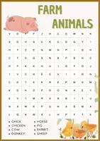 Vista previa - Juegos / Gamificación - Pack sopa de letras (animales en inglés) - página 1
