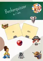 Vorschau - Fördermaterial/Inklusion - a or an - Quizkarten - Deckblatt