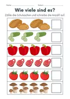 Vorschau - Arbeitsblätter - Lebensmittel Zählen/Mathematik - Klasse 1 und 2 - Seite 2