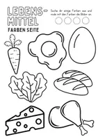 Vorschau - Arbeitsblätter - Lebensmittel Anmalen Wortschatz - Deutsch/DaZ/DaF/Kunst - Klasse 1 und 2 - Seite 1