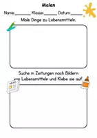 Vorschau - Arbeitsblätter - Lebensmittel Anmalen Wortschatz - Deutsch/DaZ/DaF/Kunst - Klasse 1 und 2 - Seite 3