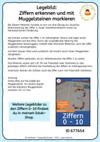 Vorschau - Arbeitsblätter - Freebie: Legebild Ziffer 1 (für Muggelsteine, Knöpfe...) - Zahlen Klasse 1 - Seite 1