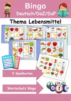 Vorschau - Arbeitsblätter - Wortschatz Bingo - Lebensmittel (Klasse 1 und 2) - Deckblatt