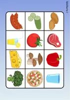 Vorschau - Arbeitsblätter - Wortschatz Bingo - Lebensmittel (Klasse 1 und 2) - Seite 1
