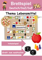 Vorschau - Arbeitsblätter - Brettspiel Lebensmittel Wortschatzspiel Grundschule DaZ/DaF/Deutsch - Deckblatt
