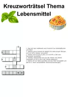 Vorschau - Arbeitsblätter - Kreuzworträtsel Lebensmittel (Grundschule) - mit Lösung - Seite 1