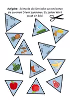 Vorschau - Arbeitsblätter - Legestern Lebensmittel Wortschatz - DaZ/DaF, Deutsch (Klassen 1 und 2) - Seite 1