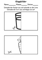 Vorschau - Arbeitsblätter - Klappbilder Lebensmittel schneiden - DaZ/DaF, Deutsch, Kunst - Seite 1