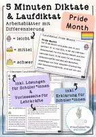 Vorschau - Arbeitsblätter - 5 Minuten Diktate und Laufdiktate "Pride Month" mit Differenzierung #40 - Deckblatt