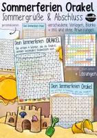 Vorschau - Arbeitsblätter - Sommerferien Orakel - Suchsel / Abschiedsgeschenk / Abschied - Seite 1