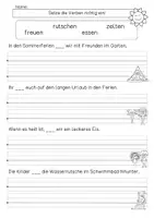 Vorschau - Arbeitsblätter - Verben konjugieren, Wortschatz Sommer, Arbeitsblätter - Seite 2
