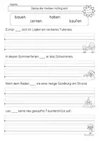 Vorschau - Arbeitsblätter - Verben konjugieren, Wortschatz Sommer, Arbeitsblätter - Seite 3