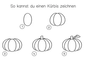 Vorschau - Mal- und Bastelvorlagen - Kunstidee Herbst Kürbis - Seite 1