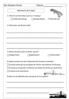 Vorschau - Arbeitsblätter - Quiz zum Brücken Check (mit Lösung) - Deckblatt