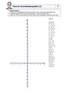 Vorschau - Arbeitsblätter - 🔵 Tiere und Figuren im Koordinatensystem (1 - 4 Quadranten) - Punktkoordinaten - Negative Zahlen lernen - Mathematik für Klasse 7 und 8 - Koordinaten finden - Matheaufgaben - Seite 1