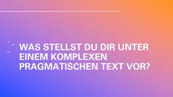 Vorschau - Präsentationen/Tafelbilder - Unterrichtseinstieg: Komplexe Pragmatische Texte: Textsorte, Inhalt und gedanklicher Aufbau / Argumentationsgang, Leserlenkung, sprachliche Gestaltung; poetologische Konzepte - Seite 1