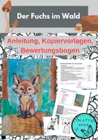 Vorschau - Unterrichtsreihen - Kunstprojekt Fuchs im Wald, Herbst, Anleitung, Kopiervorlagen, Bewertungsbogen - Deckblatt