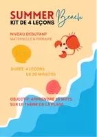 Aperçu - Préparation de séance / Séance complète - Summer Beach_kit de 4 leçons avec un diaporama inclu - Page de couverture