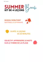 Aperçu - Préparation de séance / Séance complète - Summer Beach_kit de 4 leçons avec un diaporama inclu - Page 1