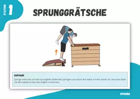 Vorschau - Stationenlernen - Turnen ⎮ Sprung - Methodische Reihe Sprunggrätsche (18 Stationskarten für den Sportunterricht) - Seite 3