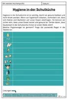 Vorschau - Arbeitsblätter - Hygiene in der Schulküche - Arbeitsblatt - Seite 1