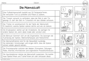 Vorschau - Arbeitsblätter - Fußball WM: Lesen (Klasse 2 Grundschule) - Seite 3