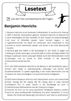 Vorschau - Arbeitsblätter - Leseverständnis - Benjamin Henrichs + Lösungen - Seite 1