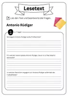 Vorschau - Arbeitsblätter - Leseverständnis - Antonio Rüdiger + Lösungen - Seite 3