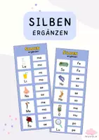 Vorschau - Aufgabenkarten - Silben ergänzen - Interaktive Aufgabe - Deckblatt